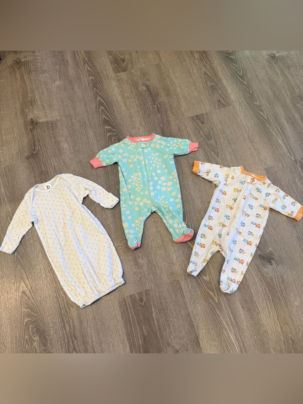 Baby Pajamas Set of 3 Gerber Sizes NB/0-6 Months